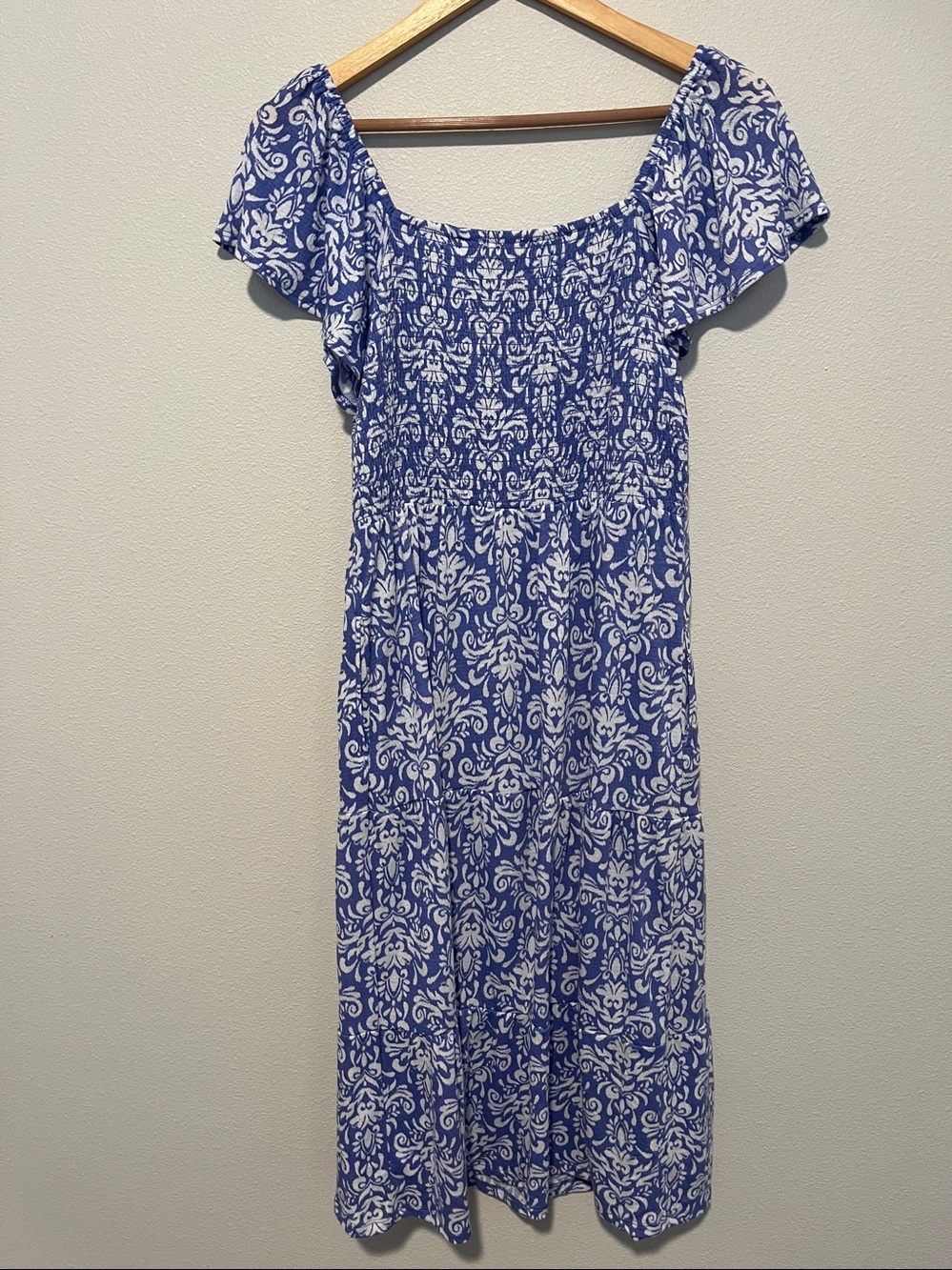 Heritage Blue and White Printed Maxi Dress - Picture 4 of 4